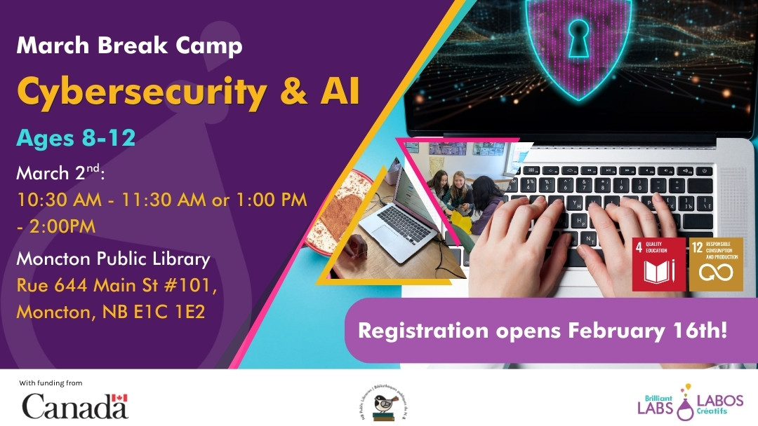 Moncton Library March Break program feature poster