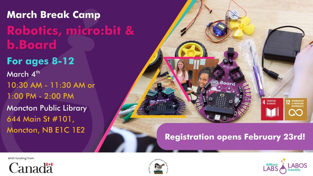 French Moncton Library March Break program feature poster