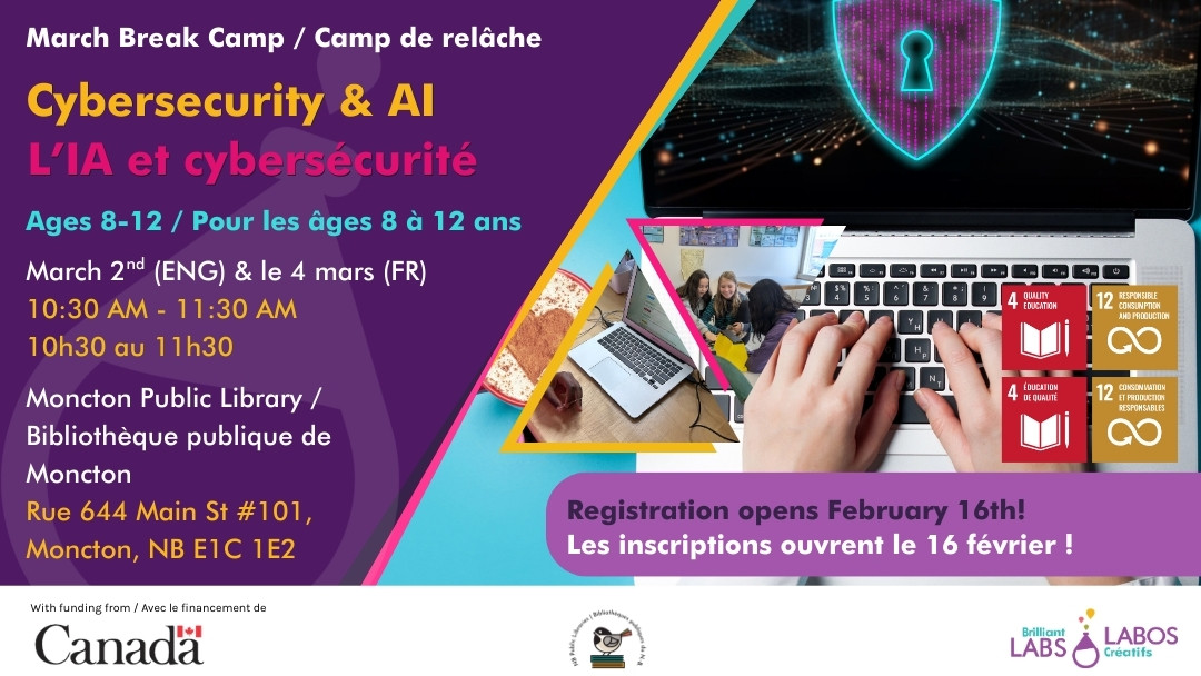 Moncton Library March Break program feature poster