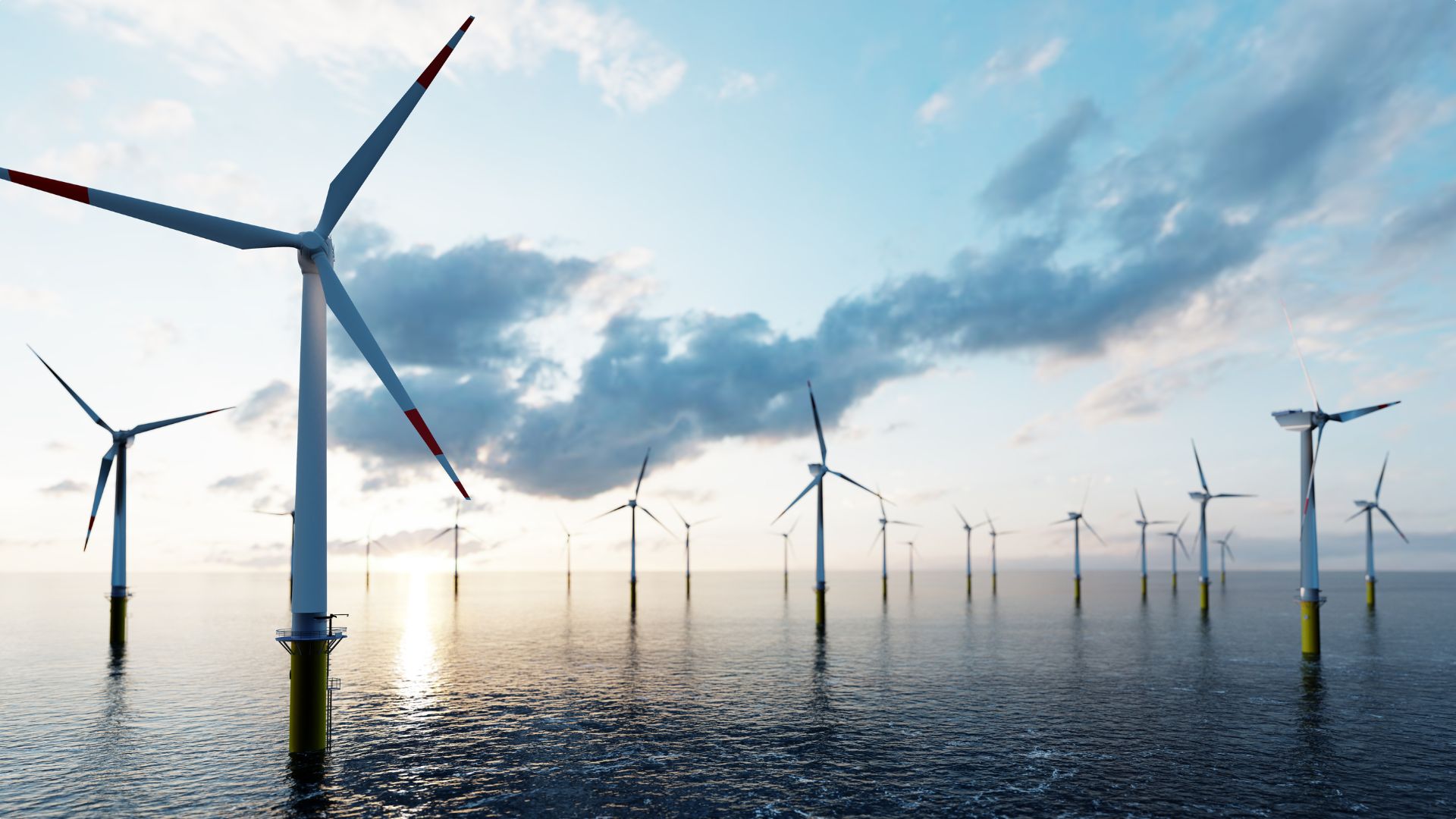 Wind mills in the ocean